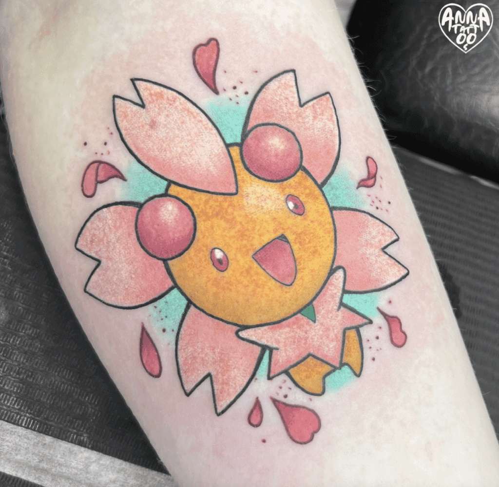 Cherrim Happy Sinnoh Pokémon Tattoo