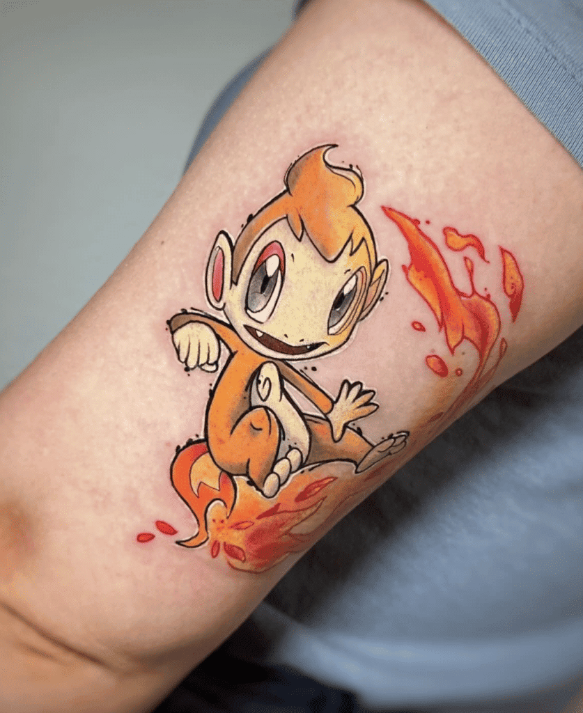 Chimchar Fire Sinnoh Pokémon Tattoo
