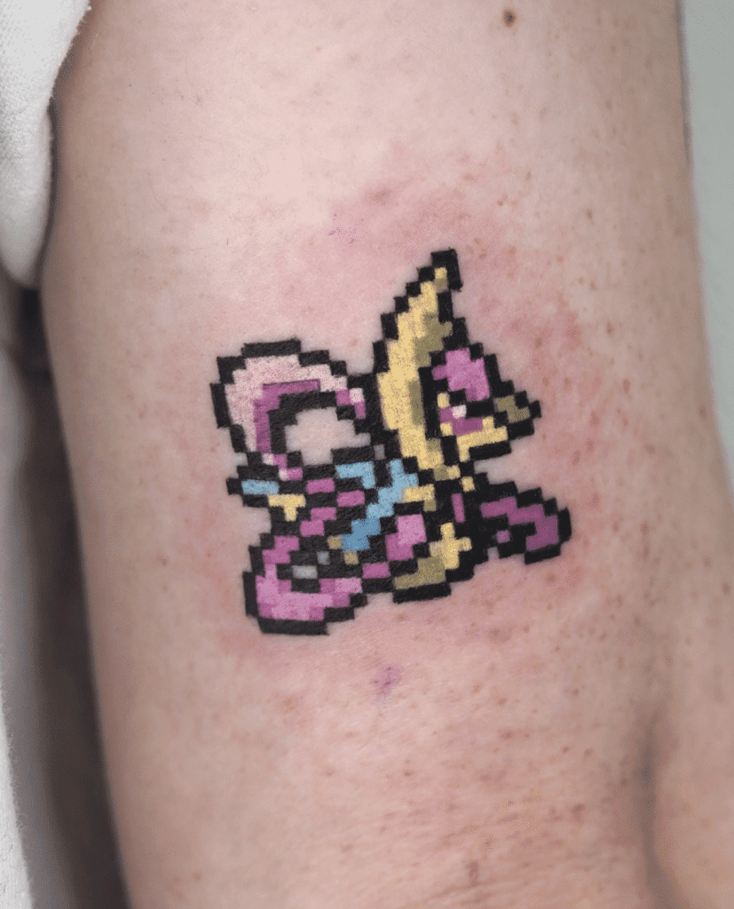 Cresselia Pixel Sinnoh Pokémon Tattoo