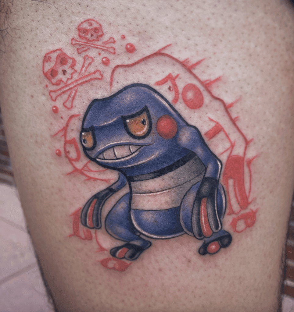 Croagunk Posion Sinnoh Pokémon Tattoo
