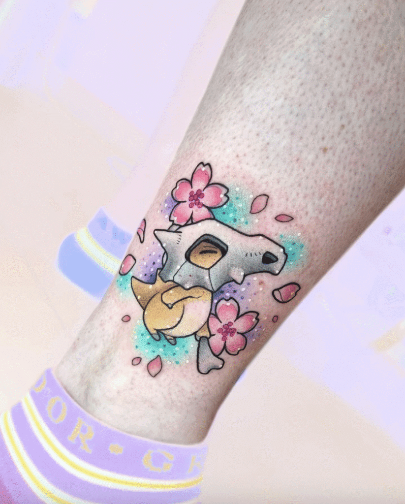 Cubone Cute Johto Pokémon Tattoo