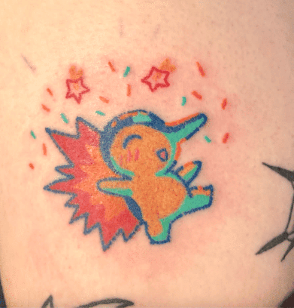 Cyndaquil Happy Johto Pokémon Tattoo
