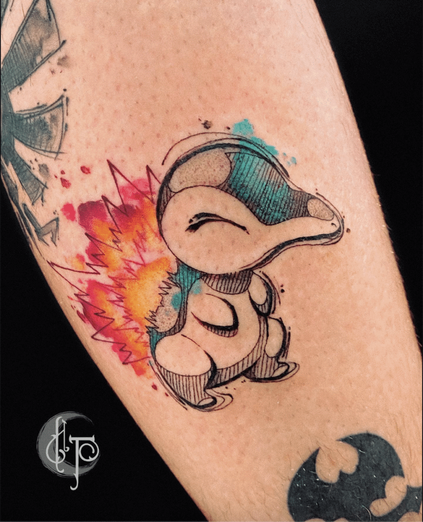 Cyndaquil Sketch Johto Pokémon Tattoo