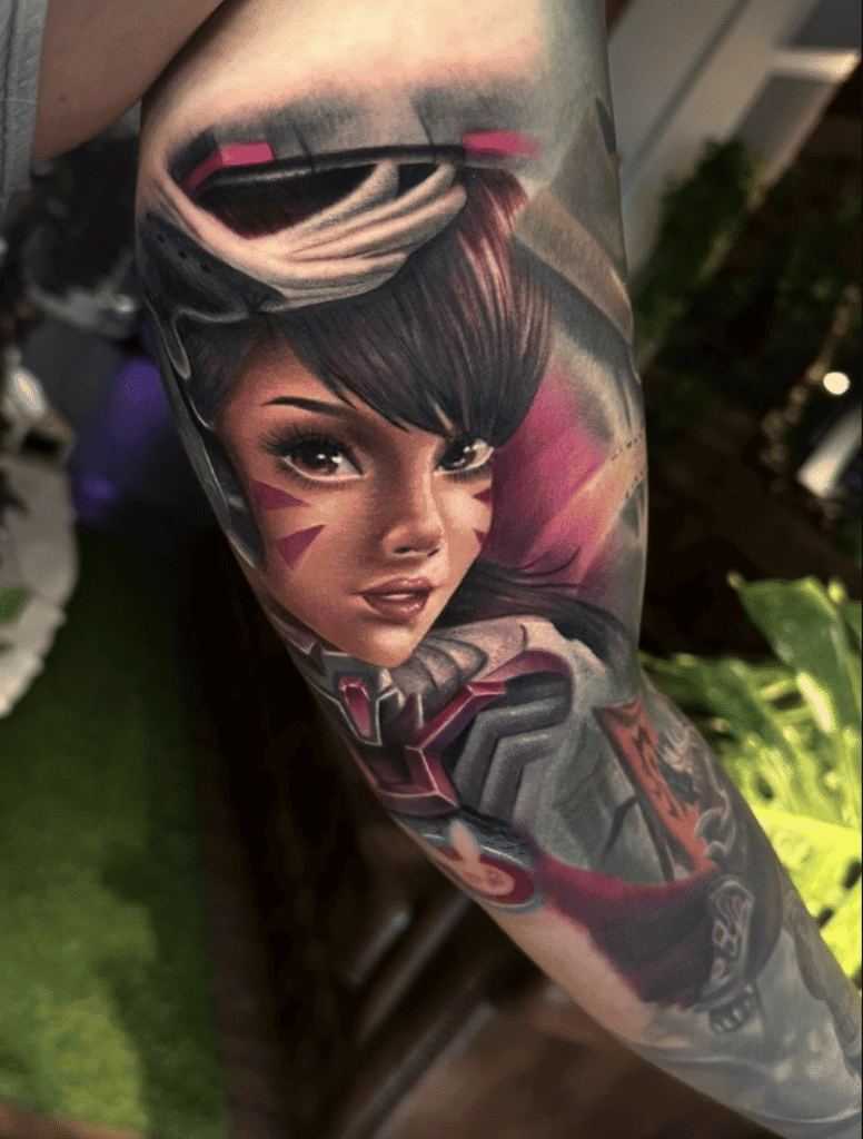 D.Va Realistic Overwatch Tattoo