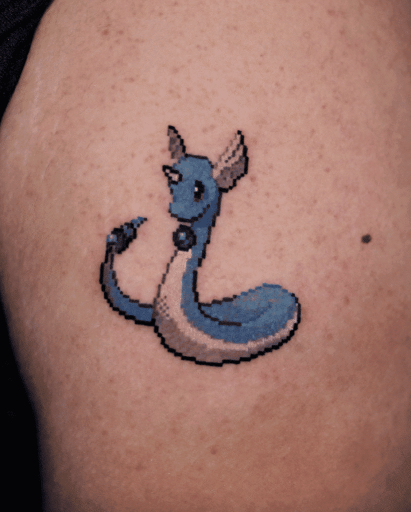 Dargonair Pixel Johto Pokémon Tattoo