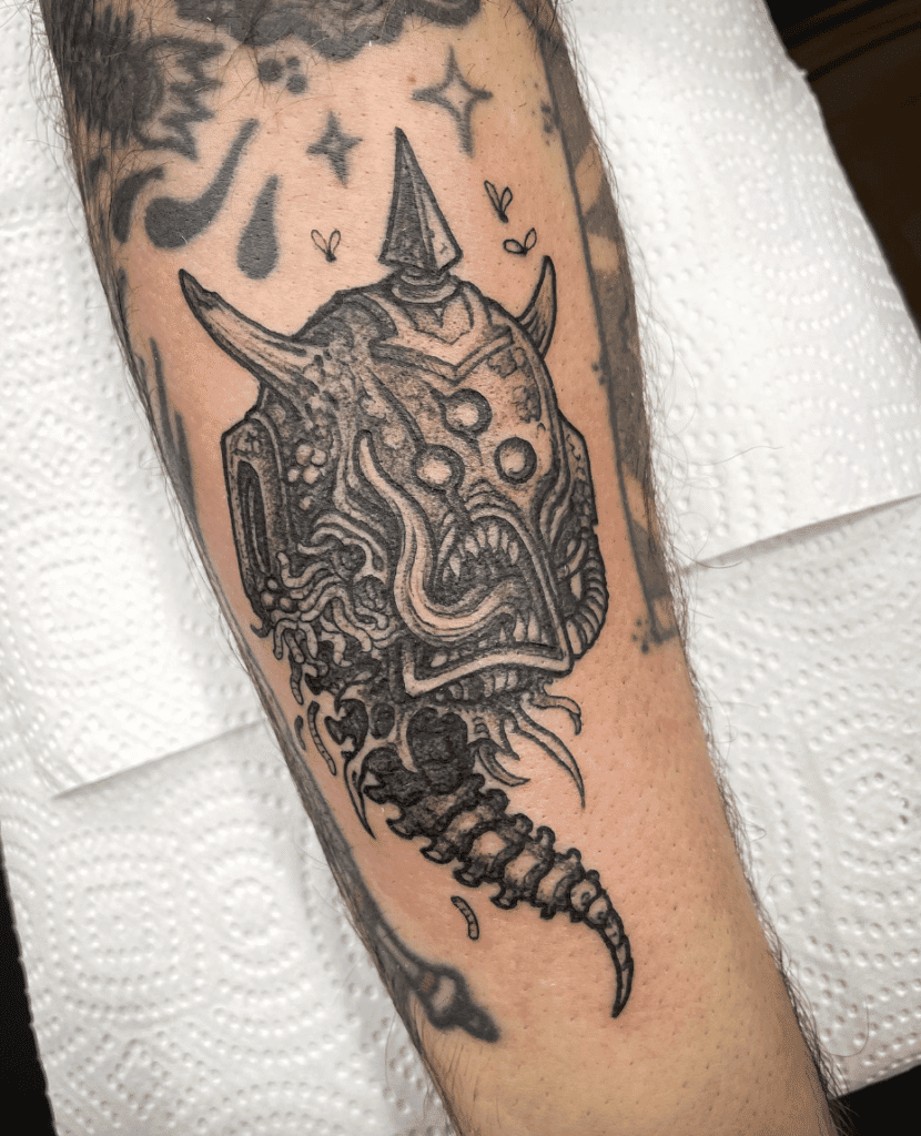 Death Guard Head Warhammer 40k Tattoo