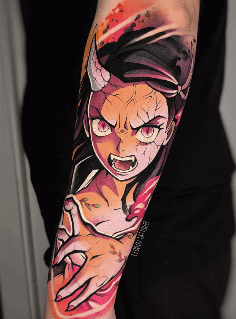Demon Slayer Kimetsu no Yaiba Nezuko Anime Tattoo