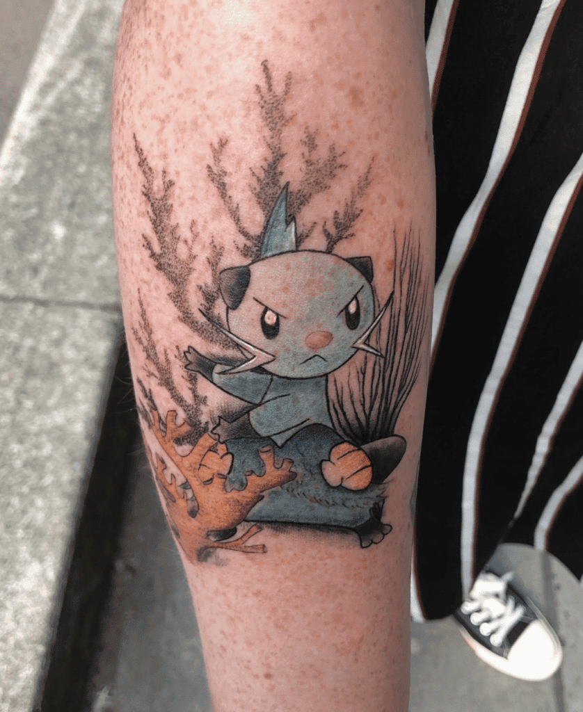 Dewott Fight Unova Pokémon Tattoo