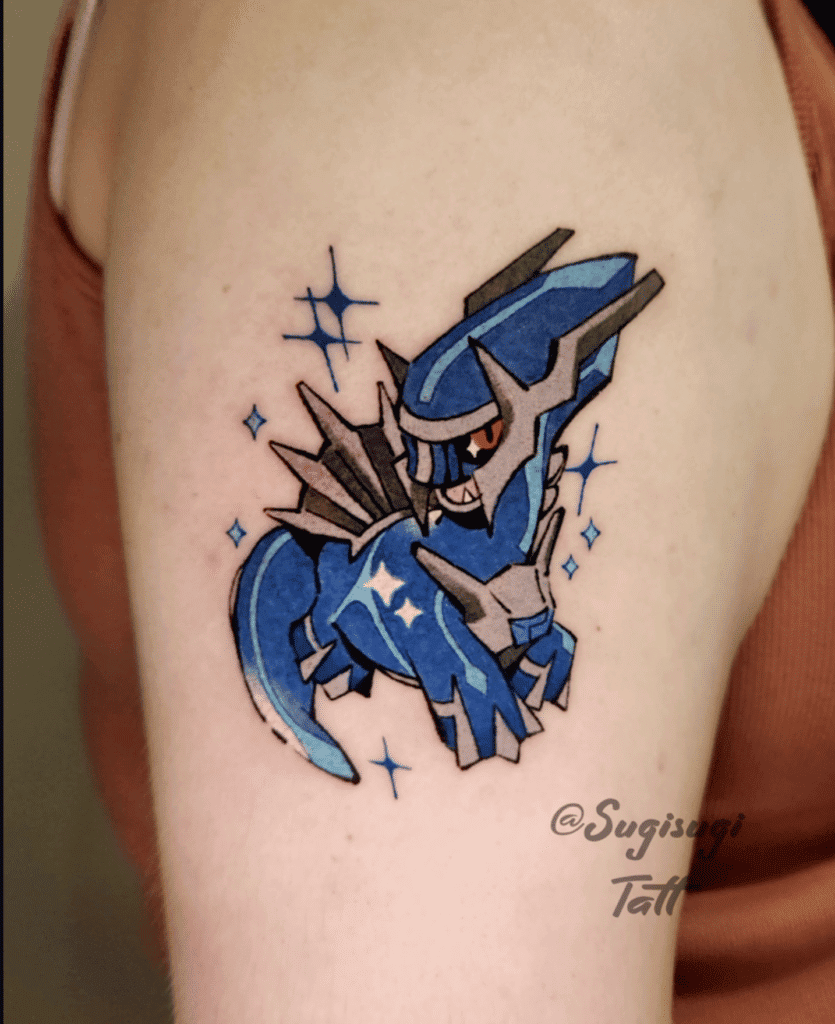 Dialga Chibi Sinnoh Pokémon Tattoo