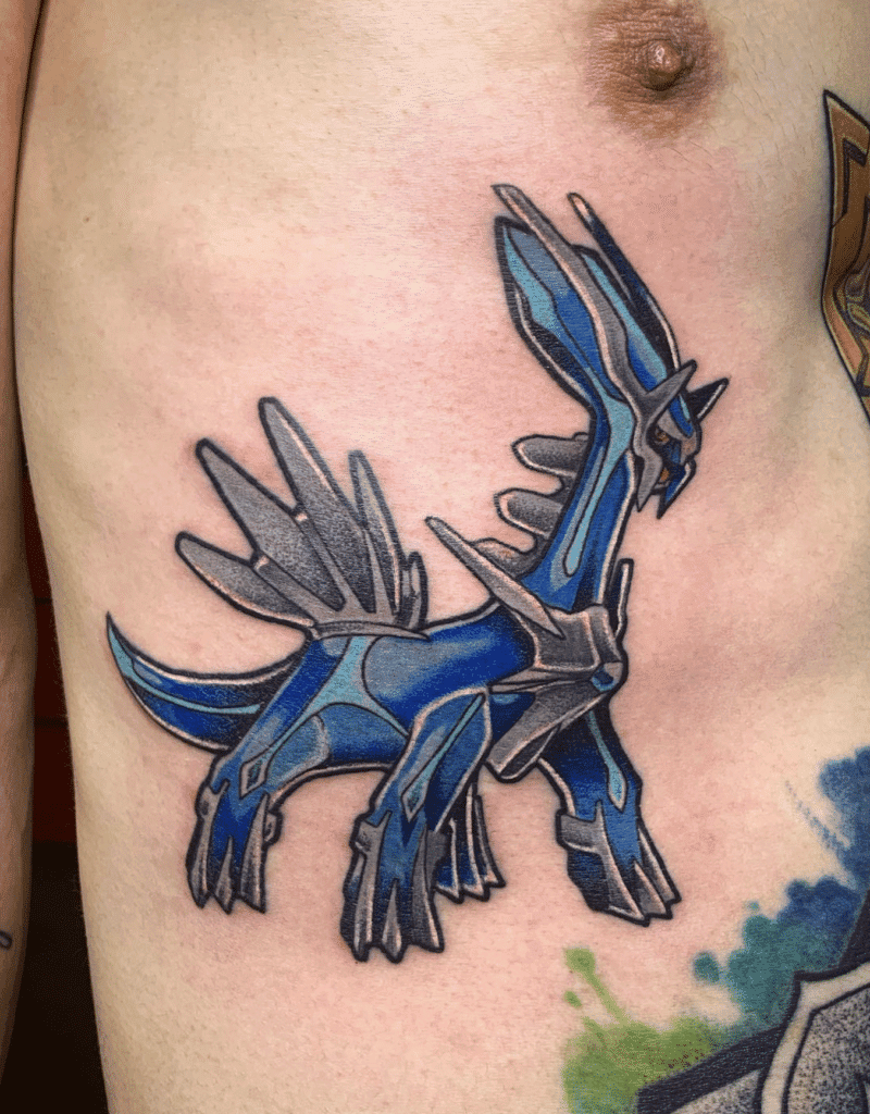 Dialga Classic Sinnoh Pokémon Tattoo