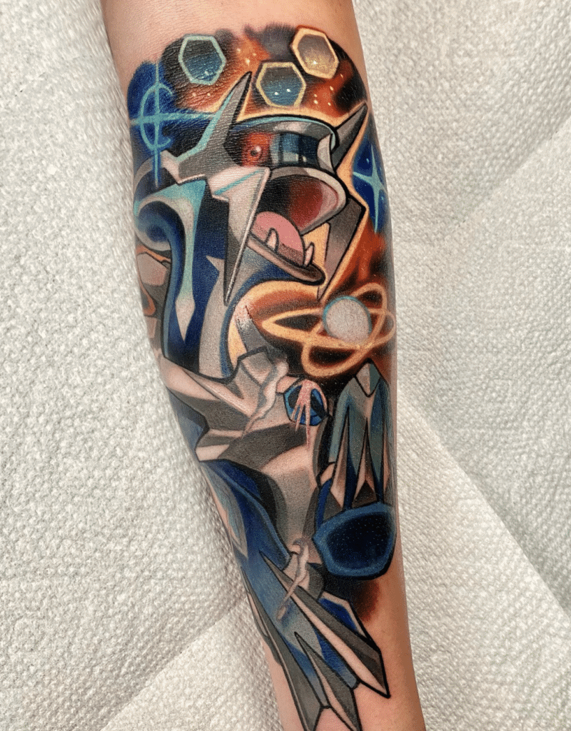 Dialga Colour Sinnoh Pokémon Tattoo