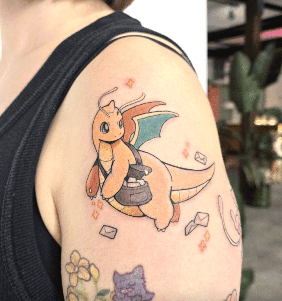 Dragonite Delivery Johto Pokémon Tattoo