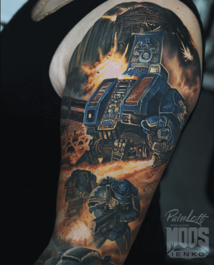 Dreadnought Colour Warhammer 40k Tattoo