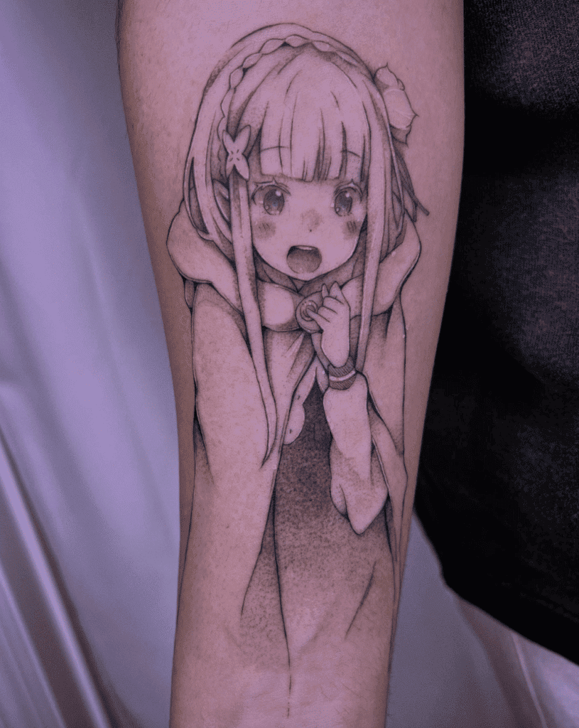Emilia Cloak Re Zero Tattoo