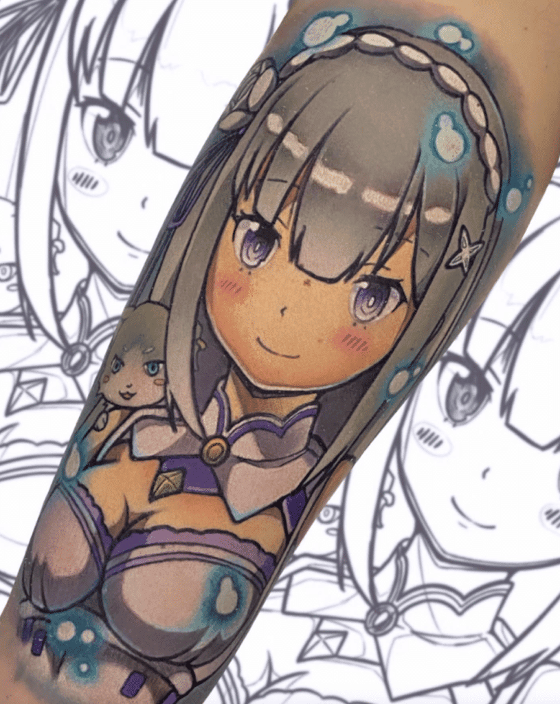 Emilia Colour Re Zero Tattoo
