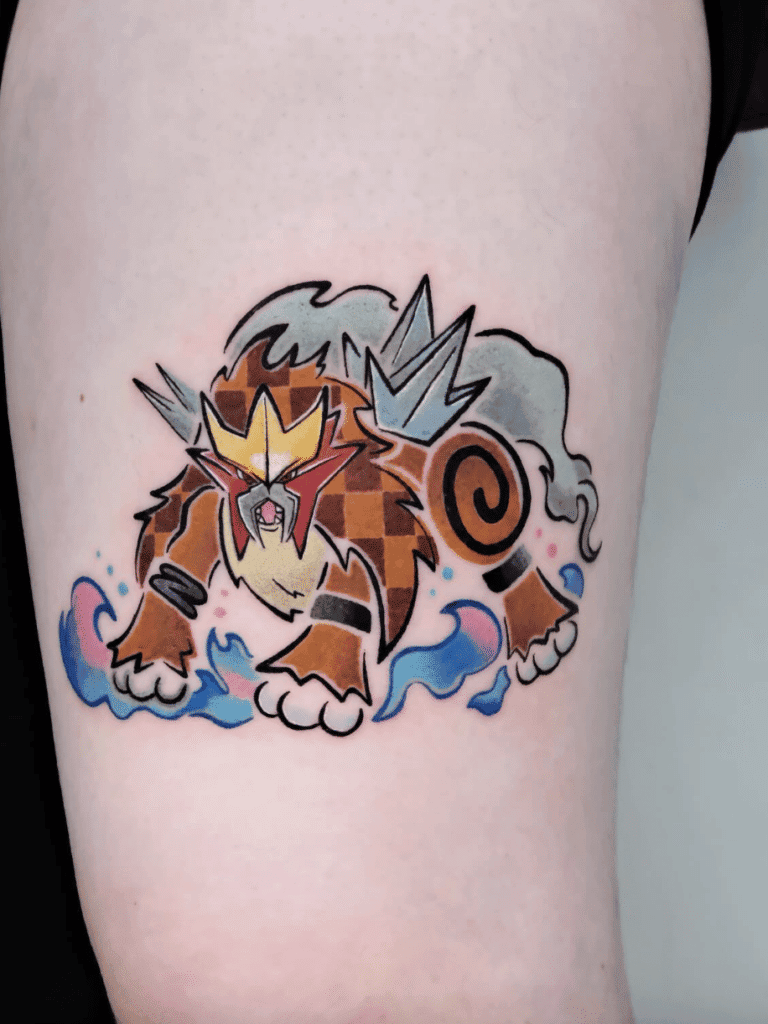 Entei Johto Pokémon Tattoo