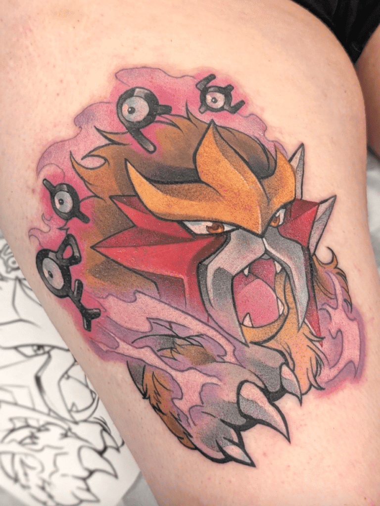 Entei Unknown Johto Pokémon Tattoo