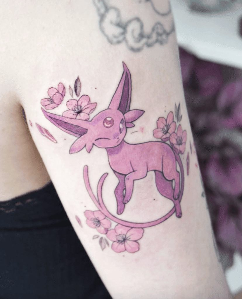Espeon Wink Johto Pokémon Tattoo