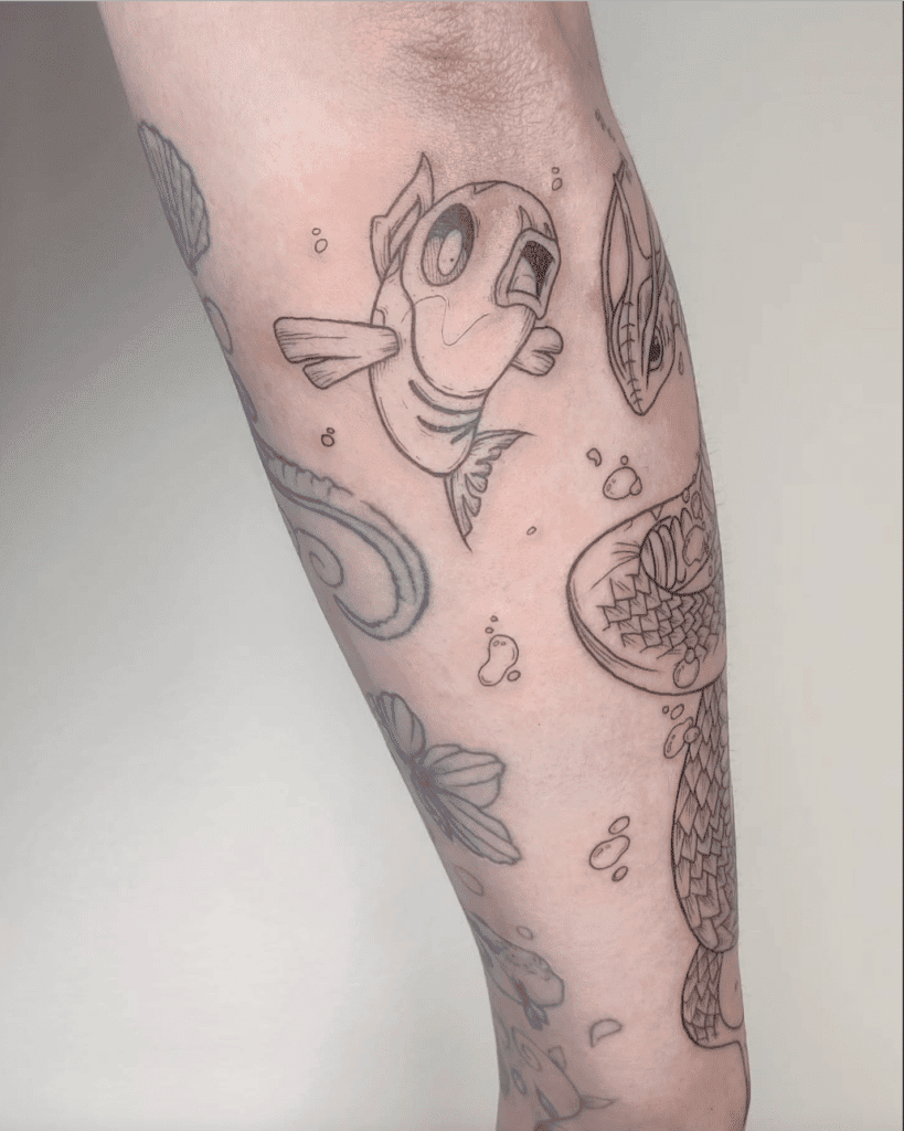Feebas Swim Hoenn Pokémon Tattoo