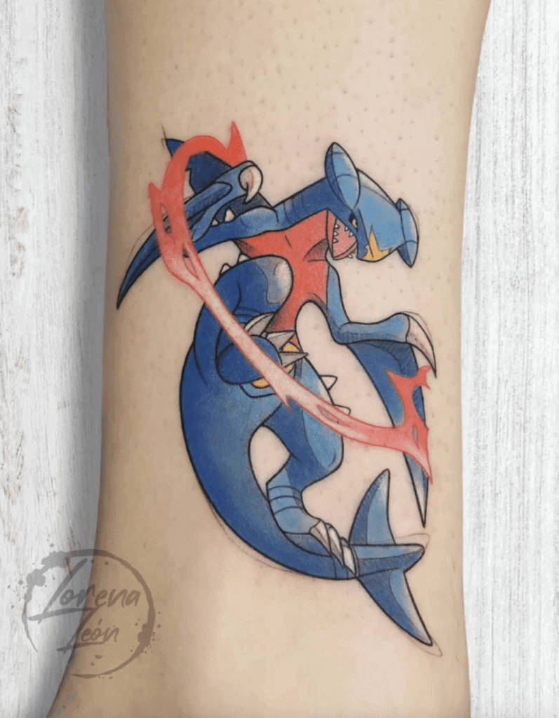 Garchomp Fly Sinnoh Pokémon Tattoo