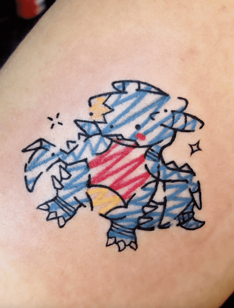 Garchomp Sketch Sinnoh Pokémon Tattoo