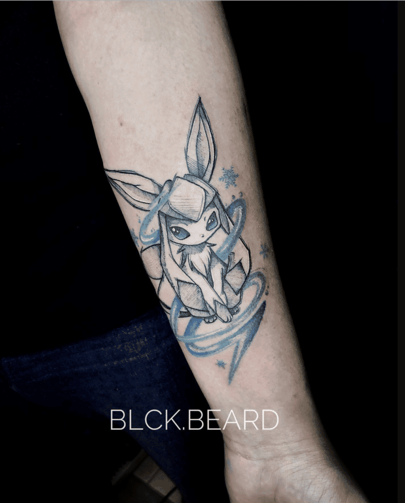 Glaceon Sit Sinnoh Pokémon Tattoo