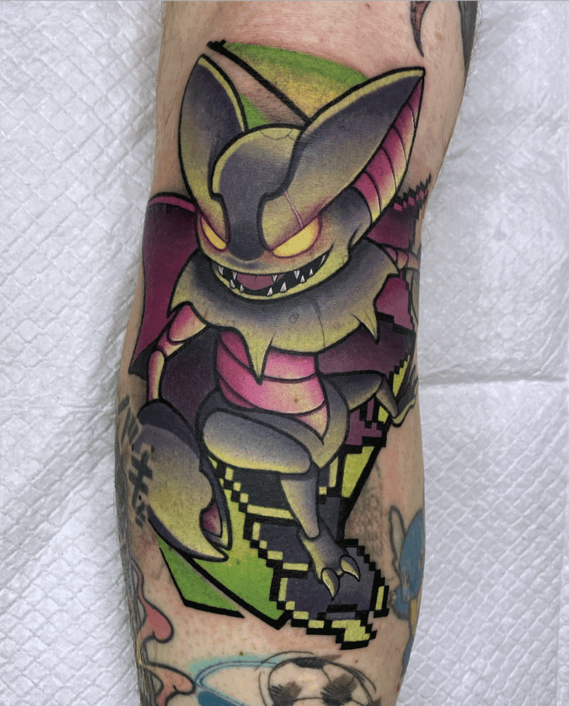 Gliscor Neon Sinnoh Pokémon Tattoo
