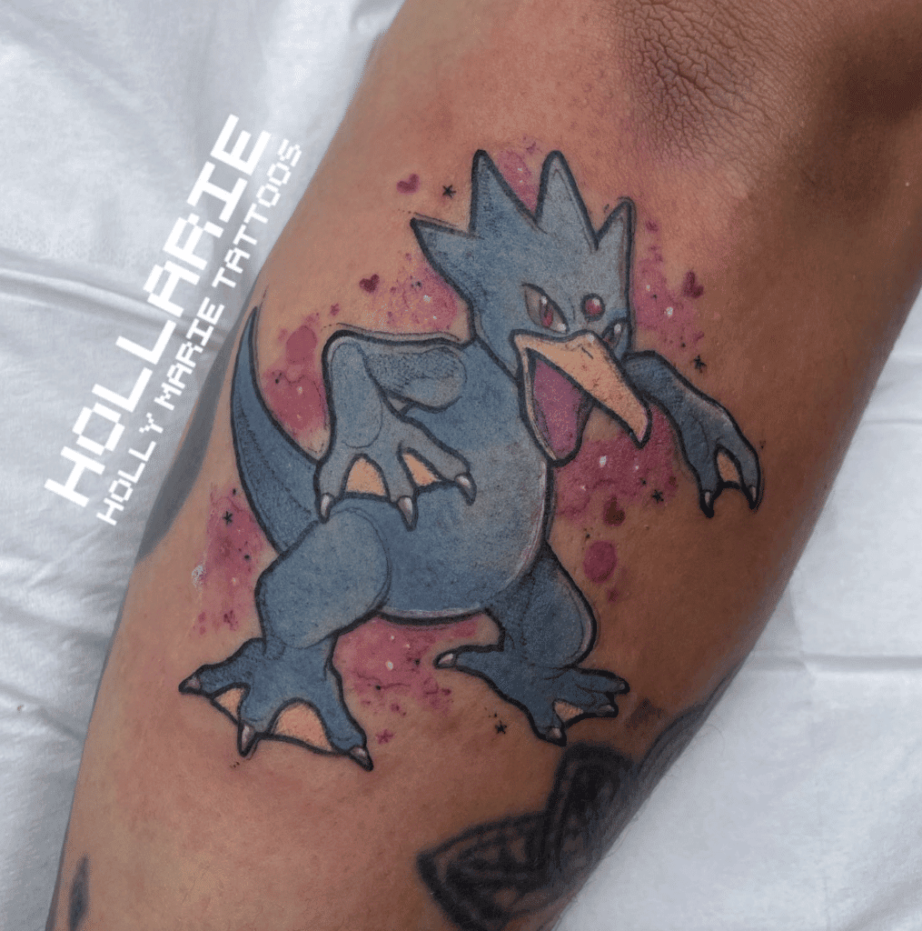 Golduck Psychic Kanto Pokémon Tattoo