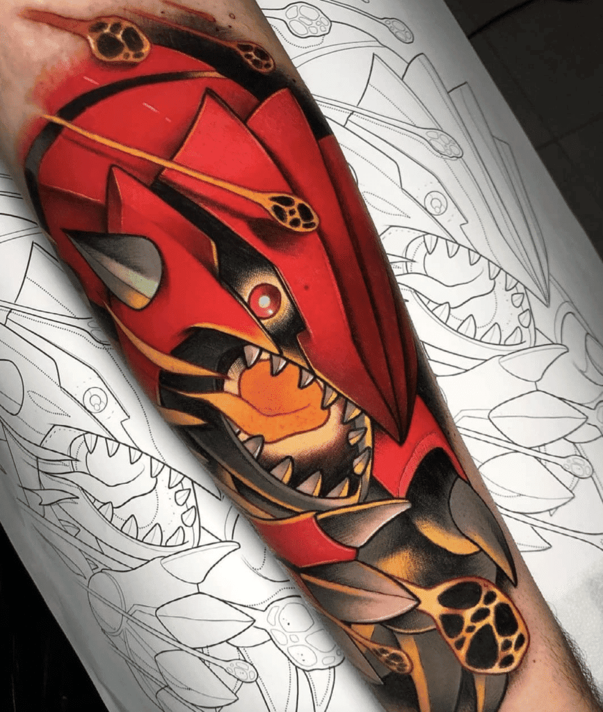Groudon Attack Hoenn Pokémon Tattoo