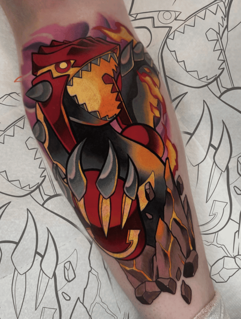 Groudon Primal Hoenn Pokémon Tattoo