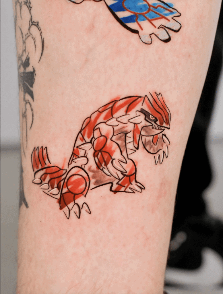 Groudon Scribble Hoenn Pokémon Tattoo