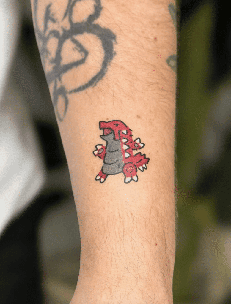 Groudon Small Hoenn Pokémon Tattoo