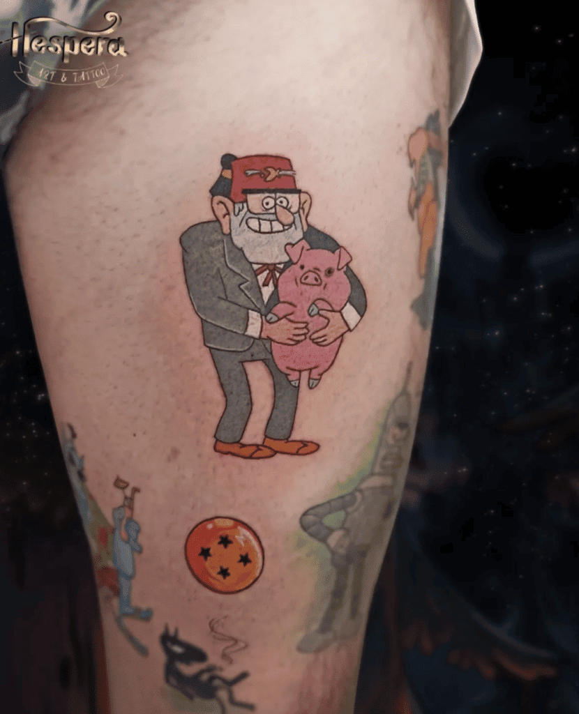 Grunkle Waddles Stan Gravity Falls Tattoo