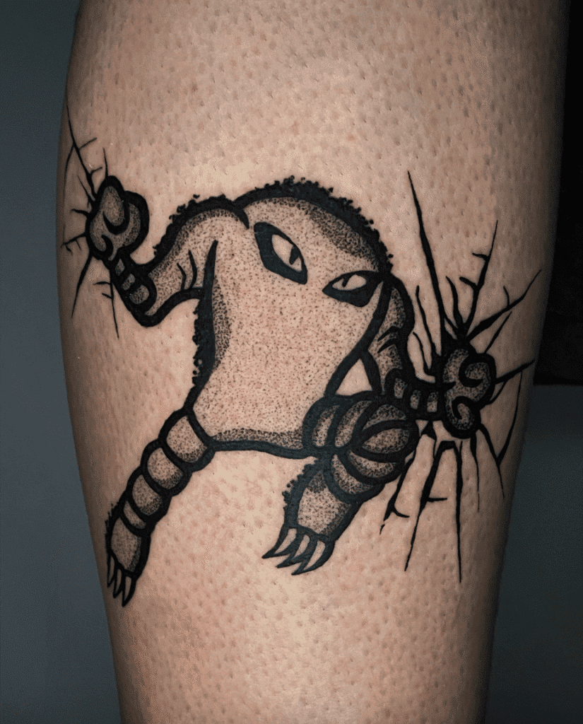 Hitmonlee Crack Johto Pokémon Tattoo