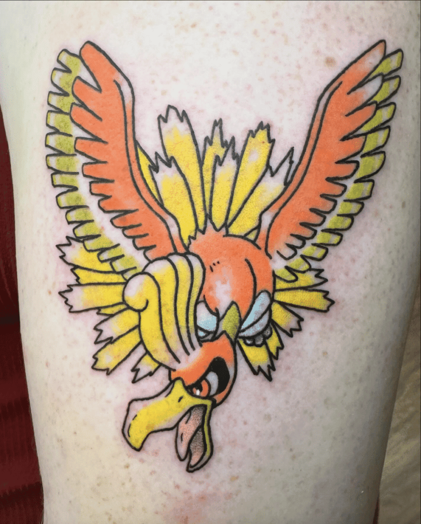 Ho-Oh Classic Johto Pokémon Tattoo