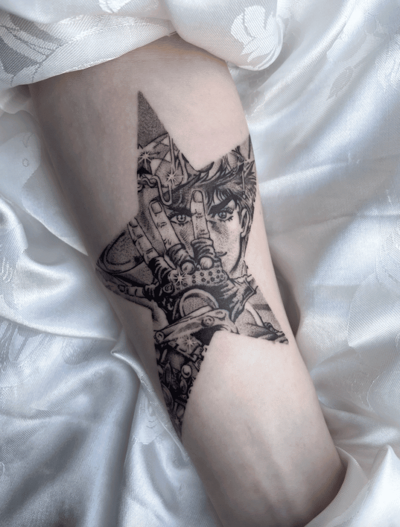 Jojo’s Bizarre Adventure Jonathan Anime Tattoo