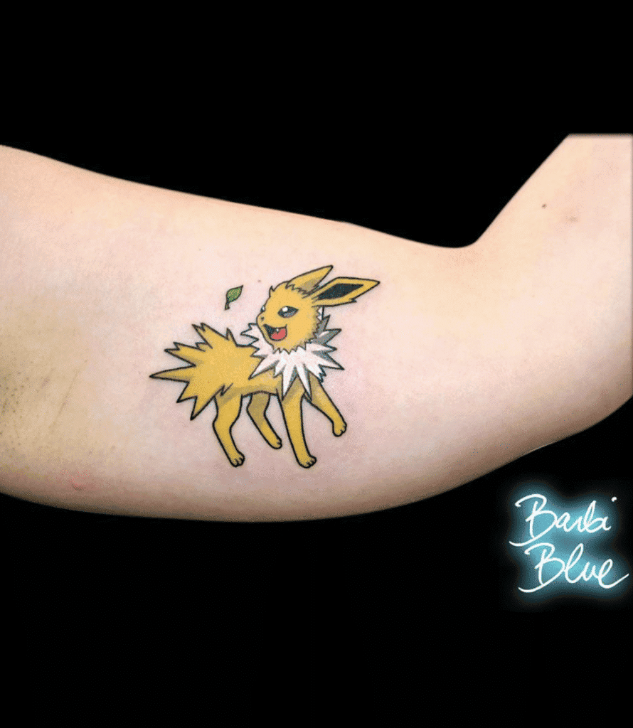 Jolteon Playful Johto Pokémon Tattoo