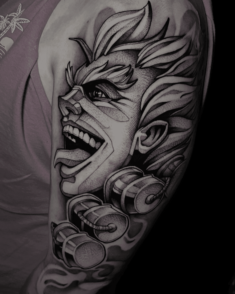 Junkrat Head Overwatch Tattoo