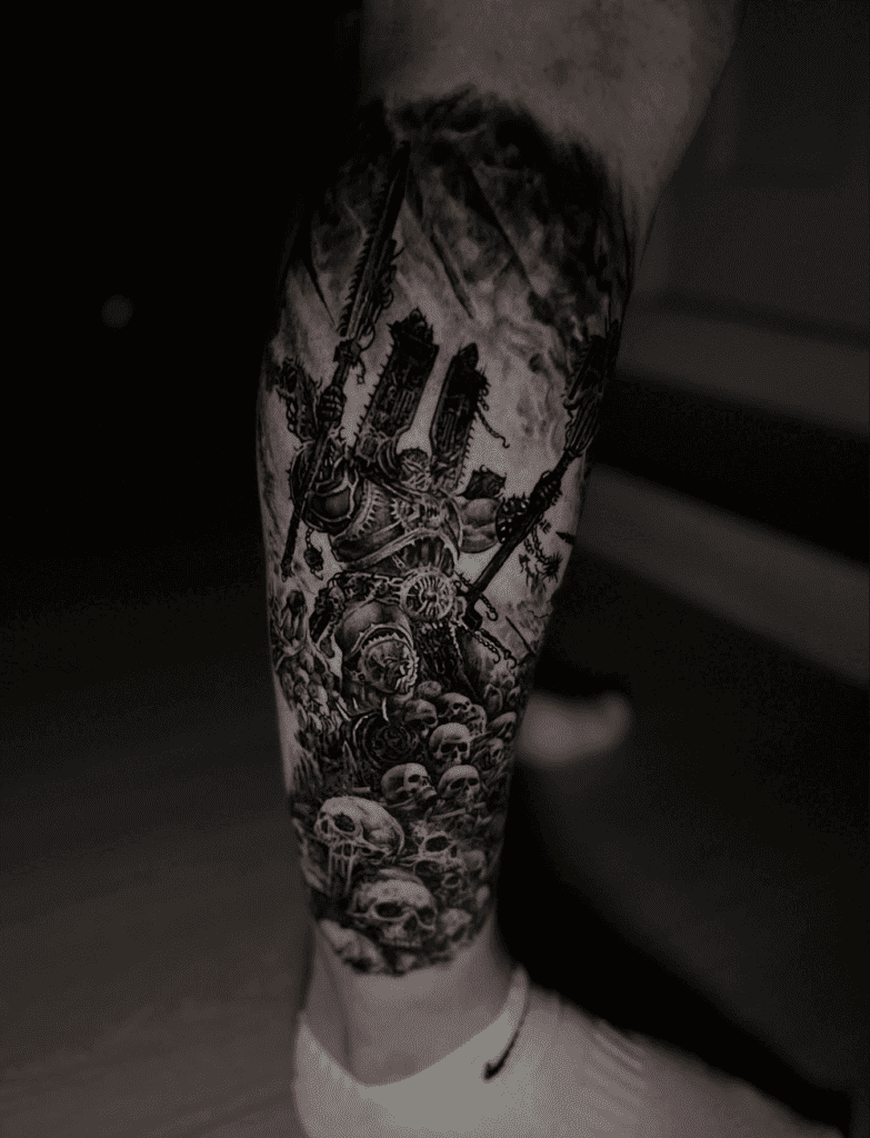 Kharn the Betrayer Dark Warhammer 40k Tattoo