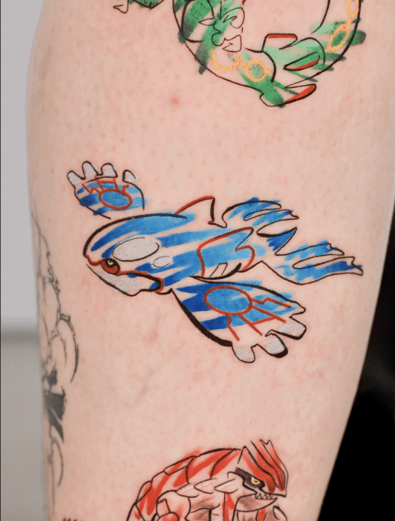 Kyogre Scribble Hoenn Pokémon Tattoo