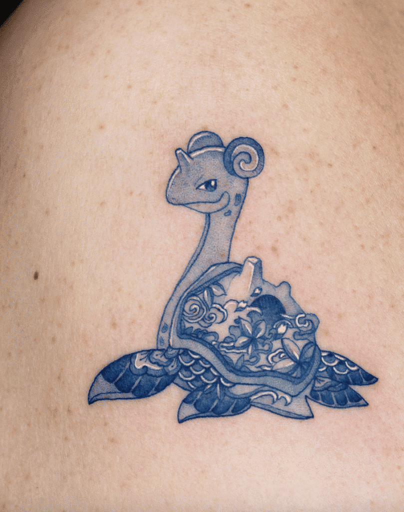 Lapras Porcelain Johto Pokémon Tattoo