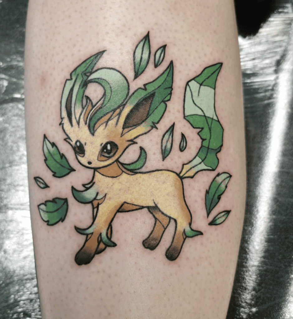 Leafeon Classic Sinnoh Pokémon Tattoo