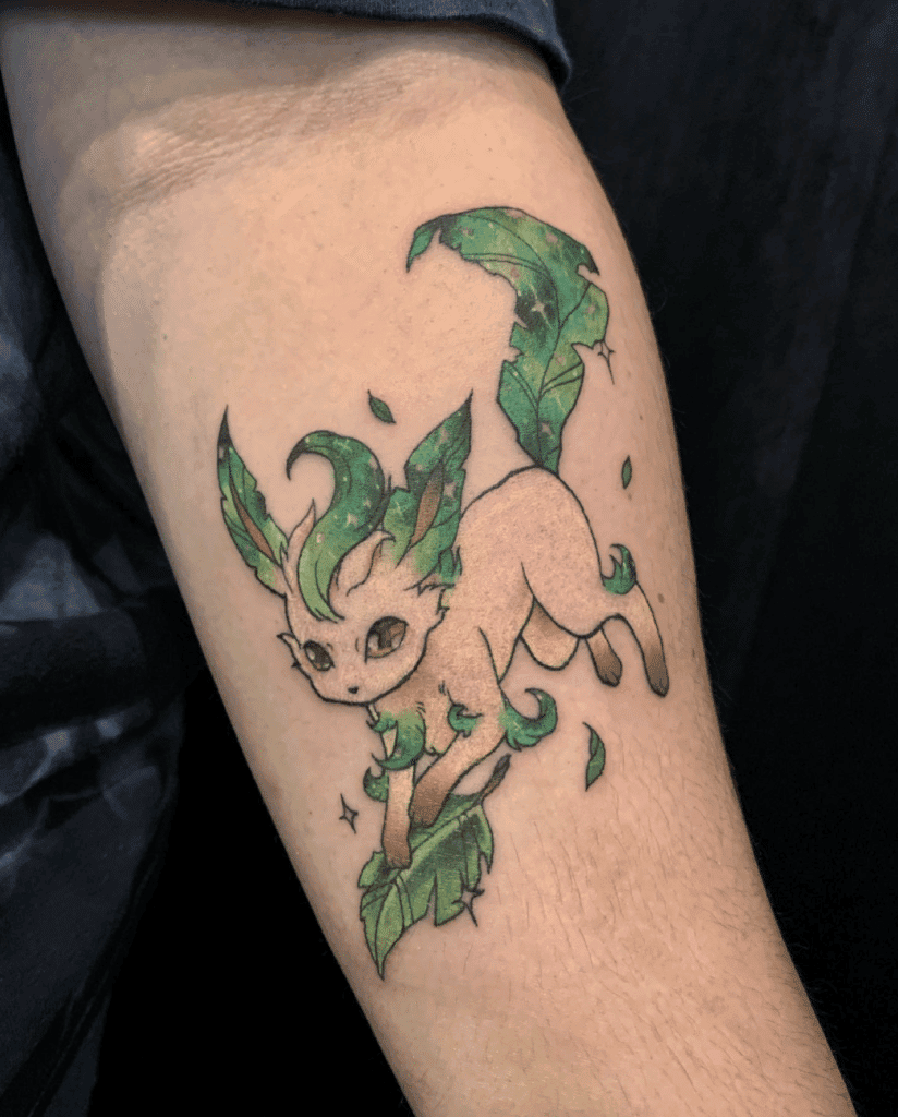 Leafeon Leaf Sinnoh Pokémon Tattoo