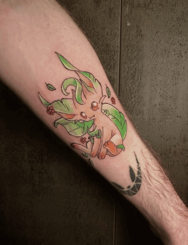 Leafeon Sinnoh Pokémon Tattoo