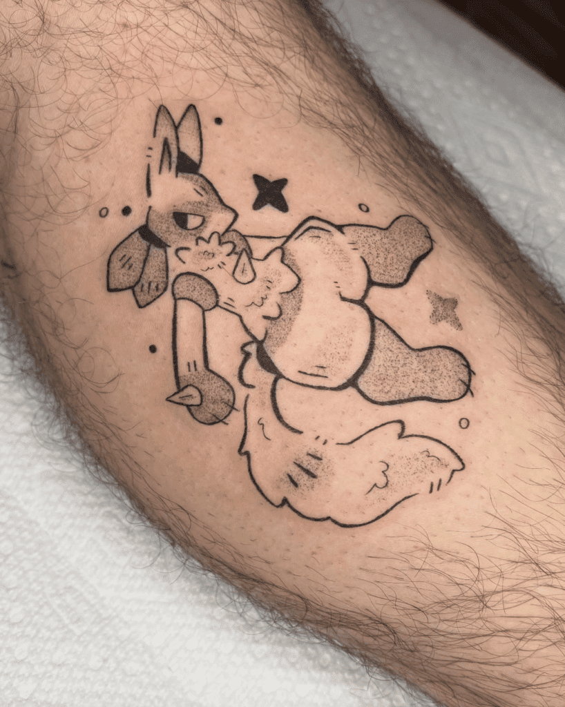 Lucario Cute Sinnoh Pokémon Tattoo