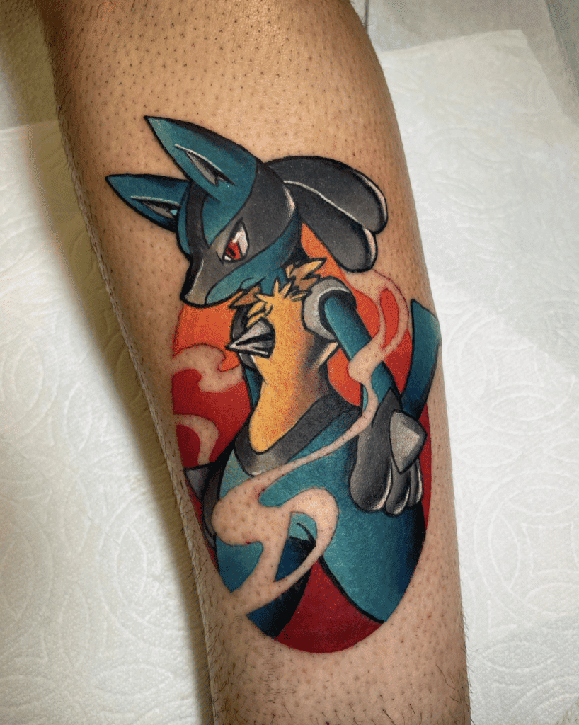 Lucario Mist Sinnoh Pokémon Tattoo