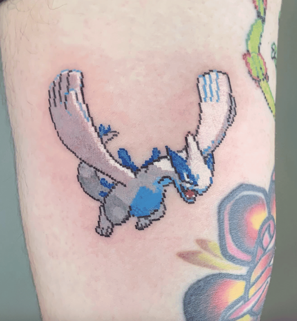 Lugia Pixel Johto Pokémon Tattoo