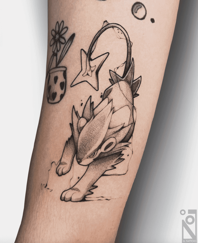 Luxray Pounce Sinnoh Pokémon Tattoo