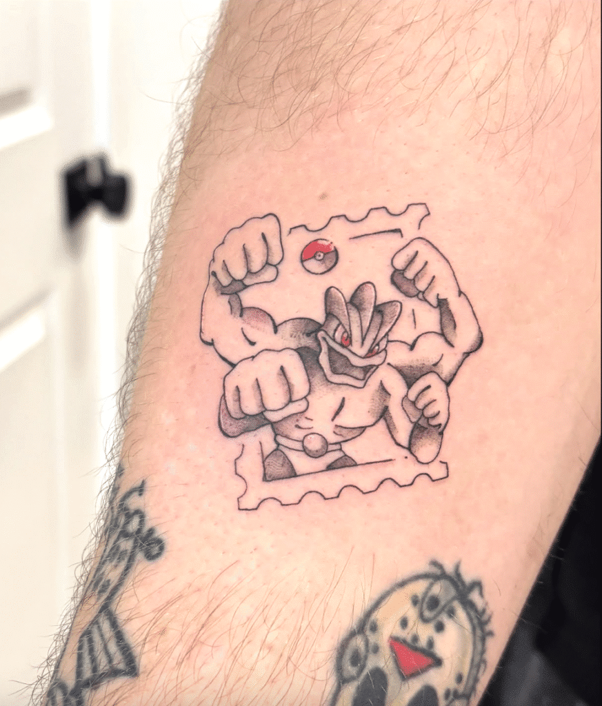 Machamp Stamp Johto Pokémon Tattoo