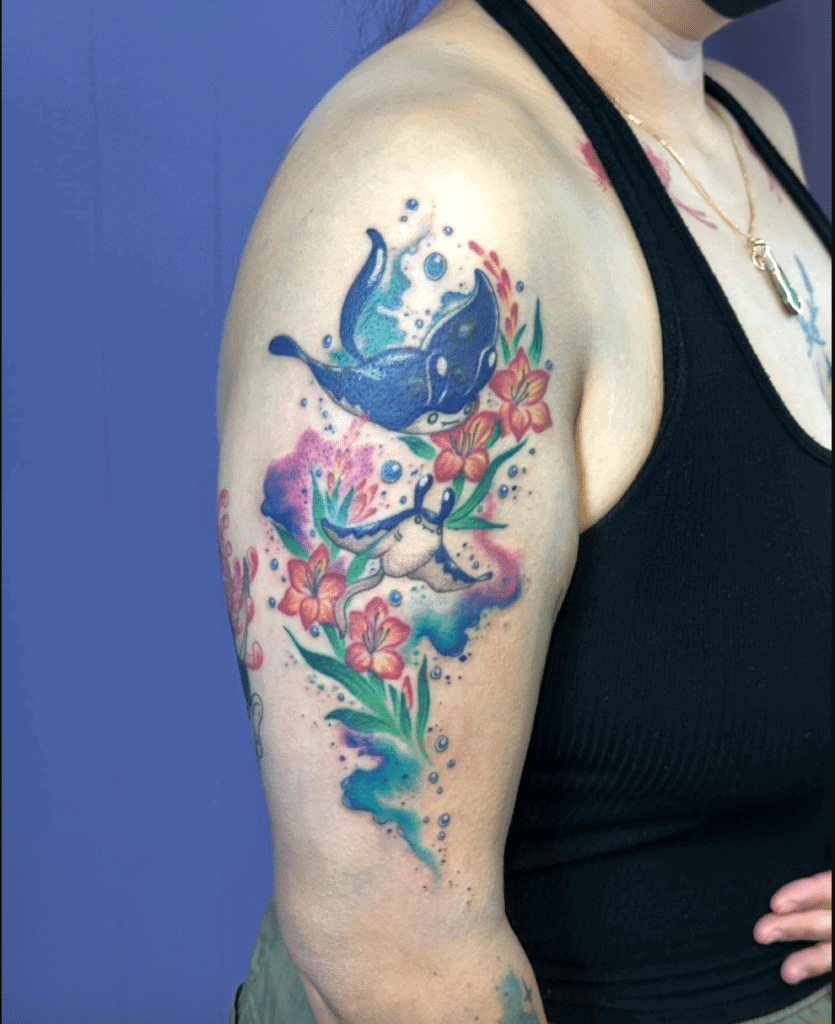 Mantine Reef Johto Pokémon Tattoo